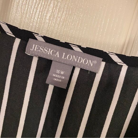 Jessica London Black and White tunic Tank Top - Picture 5 of 6